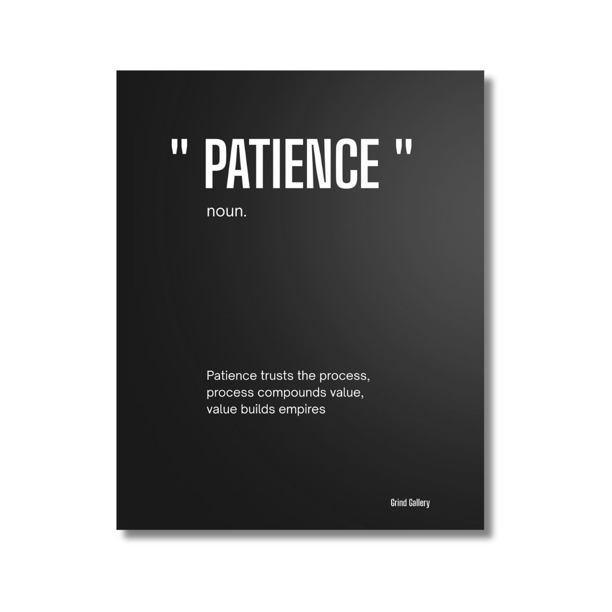Patience noun. canvas print, frameless