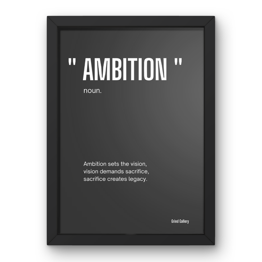 Ambition noun. canvas print, framed