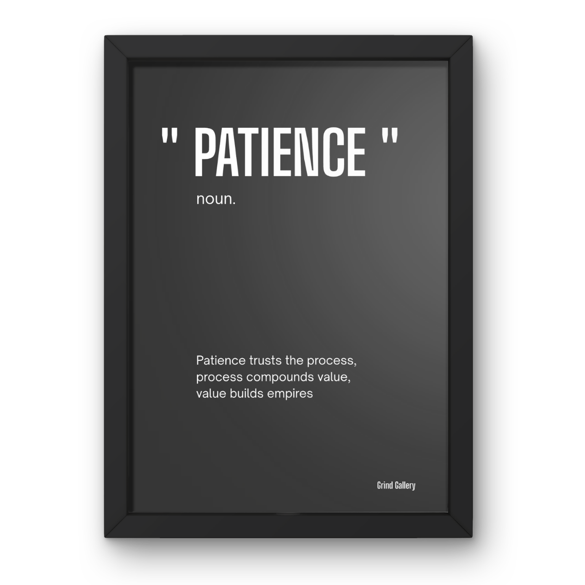 Patience noun. canvas print, framed