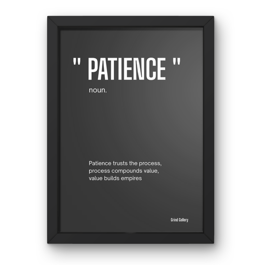 Patience noun. canvas print, framed
